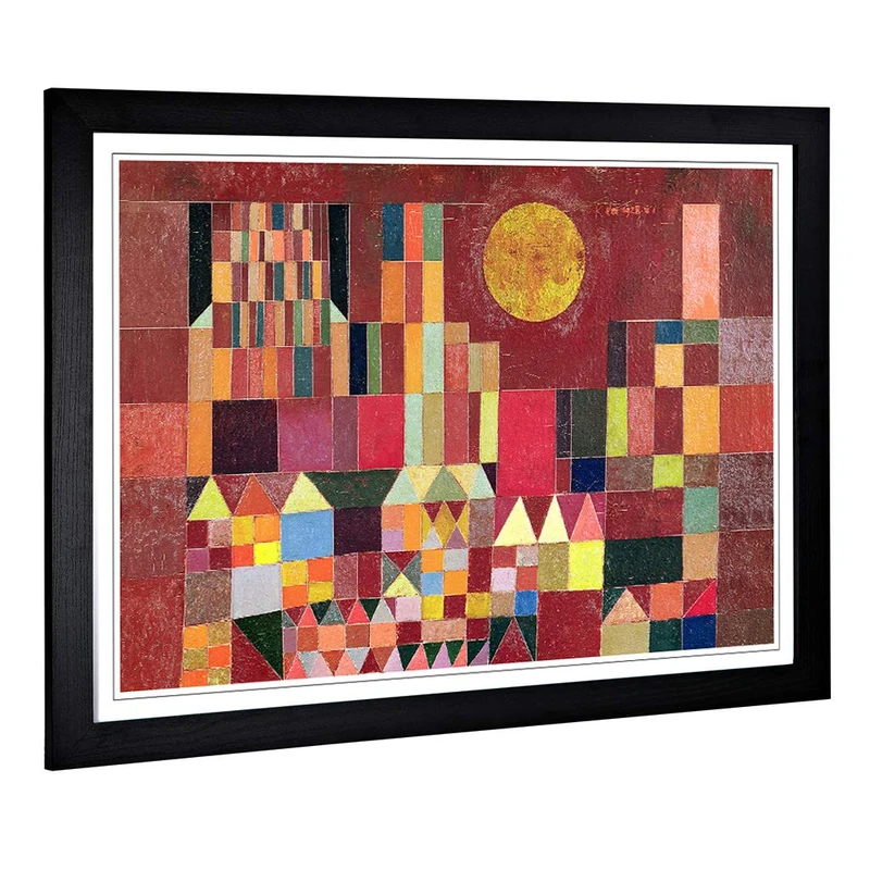 Big Box Art Framed Print of Paul Klee Slot Og Sol Design | Wall Art Picture | Home Decor for Kitchen, Living, Dining Room, Lounge, Bedroom, Hallway, Office, Black, A2 / 24.5x18 Inch / 62x45cm