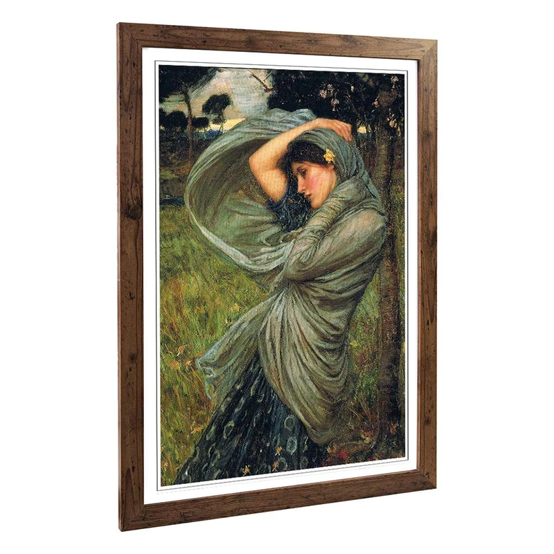 Big Box Art Framed Print of John William Waterhouse Boreas Design | Wall Art Picture | Home Decor for Kitchen, Living, Dining Room, Bedroom, Hallway, Office, Walnut, A2 / 24.5x18 Inch / 62x45cm
