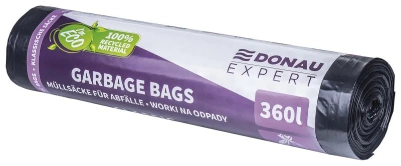 DONAU EXPERT Rubbish Bags/Classic/LDPE/360L/10pcs/Black/12 Pack