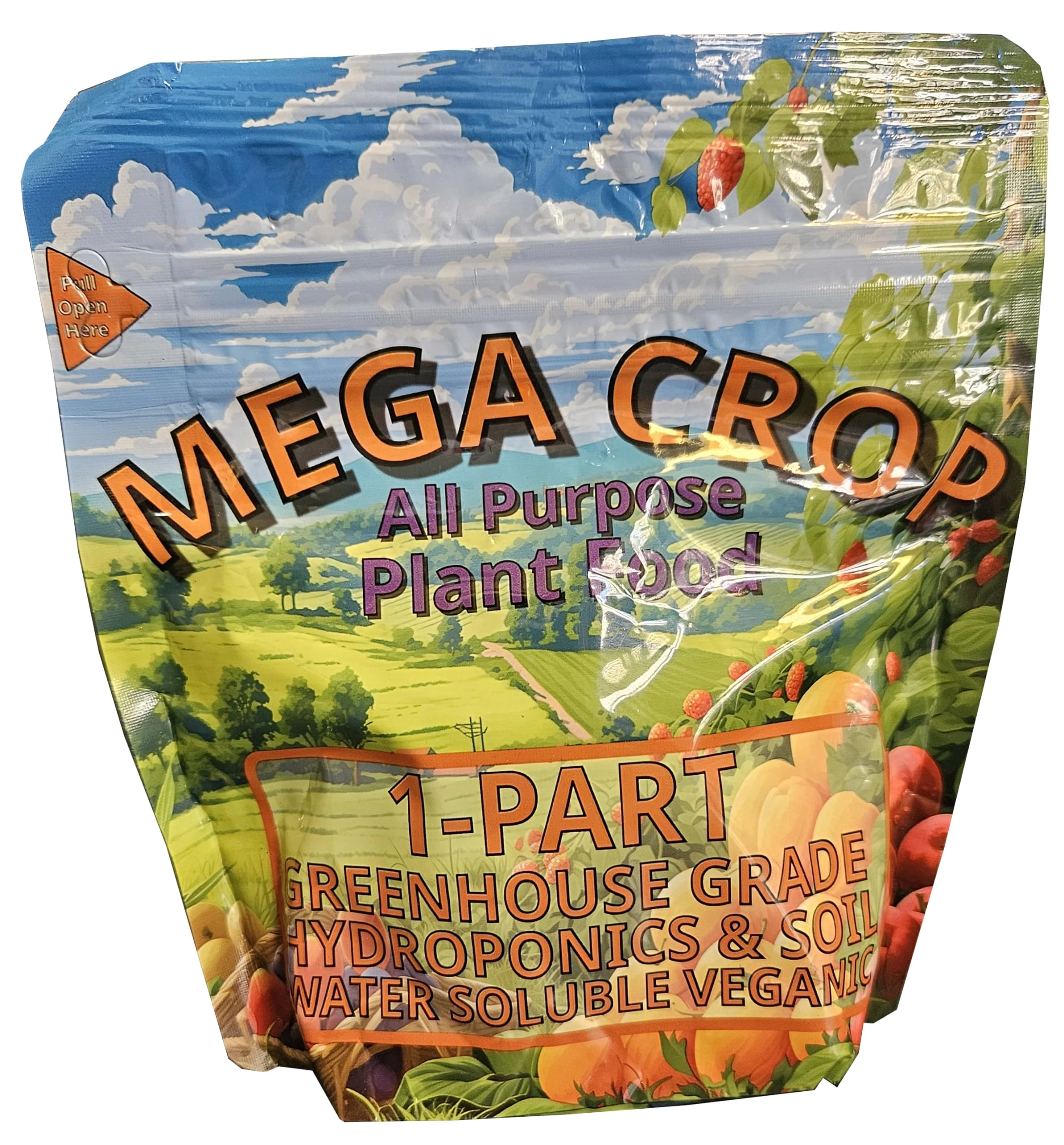 Mega Crop 1-Part Complete Hydroponic and Soil Base Nutrient Fertilizer for Plants with Organics - makes 400 Liters!