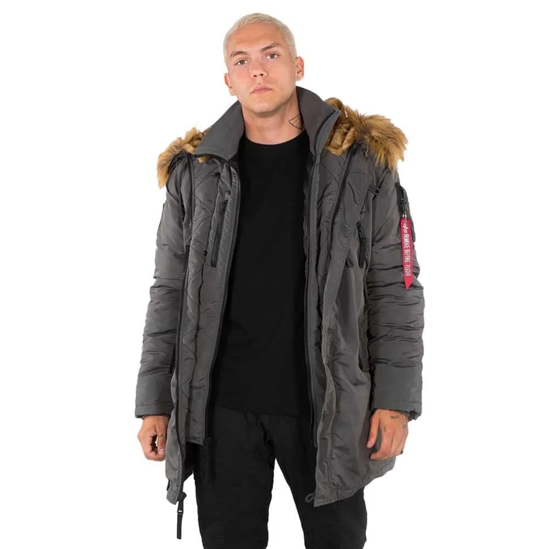 Alpha Industries Men's PPS N3B Winter Jacket, Greyblack, XXL