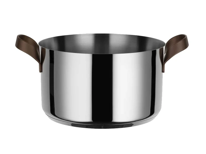 Alessi Edo Pu101/24 - Design Casserole with Two Handles in 18/10 Stainless Steel, Handles in 18/10 Stainless Steel with Pvd Coating, Brown