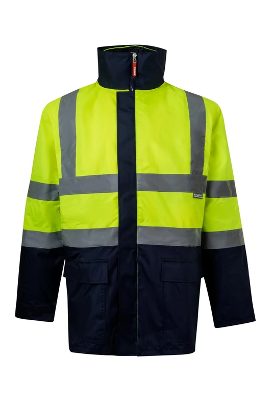 VELILLA 306003; 4-in-1 Parka, Navy Blue and Fluorescent Yellow, L