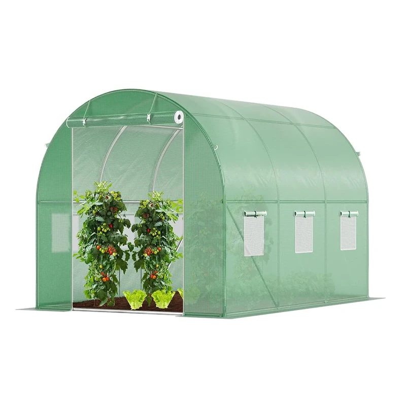 VOUNOT® Polytunnel Greenhouse 3x2x2m 6m² Poly Tunnels Gardening Walk In Pollytunnel Tent with Steel Frame