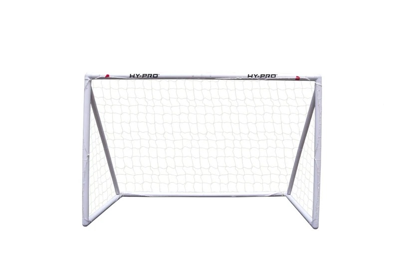 Hy-Pro Durable UPVC Football Goal 6ft x 4ft - All-Weather Resistant, High-Impact Goal with Locking Mechanism for Young Players - Includes Anchor Pegs for Stable Setup - White