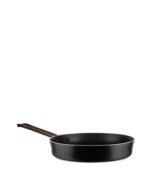 Alessi Long-Handled Frying pan, 20 cm, Nonstick, Steel, Brown