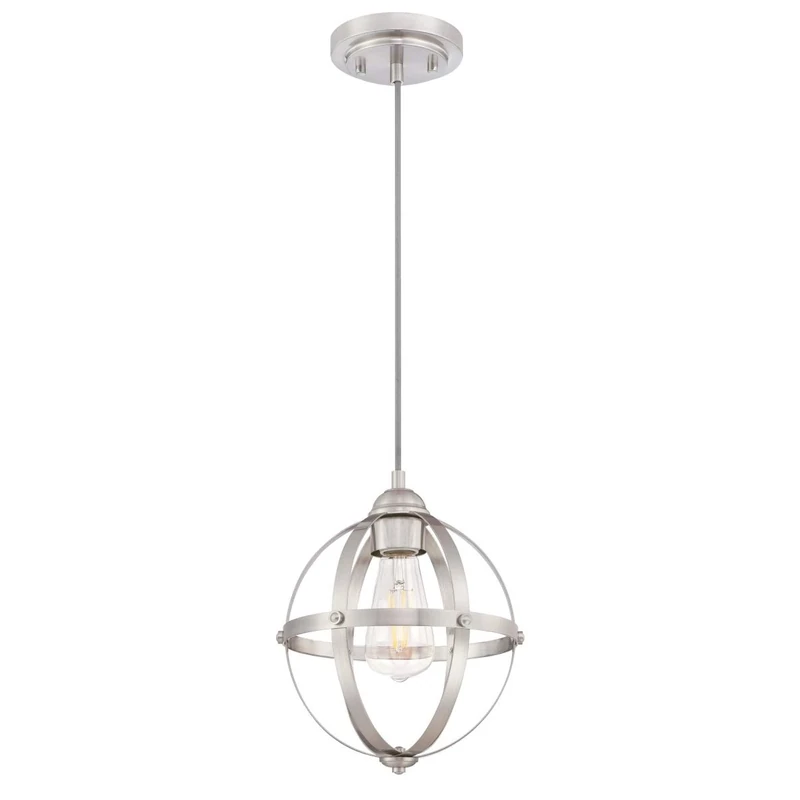 63620 Stella Mira One-Light Indoor Pendant, Brushed Nickel Finish