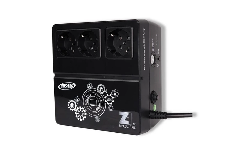 Infosec Z1 Zenergy Cube EX 600VA UPS - 3 Emergency Outlets - Image 1