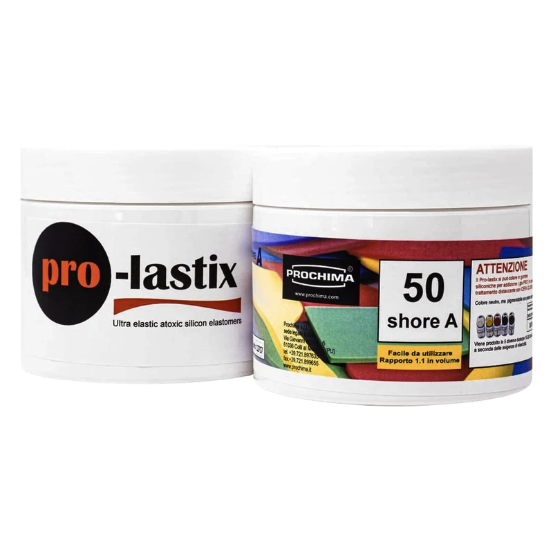 PROCHIMA, Pro-Lastix 50 Silicone Elastomer, Two-Component Liquid That Cold Cures Giving Place to an Elastic Compound, for Making Elastic Items of Any Size and Shape, 1 kg - Image 1