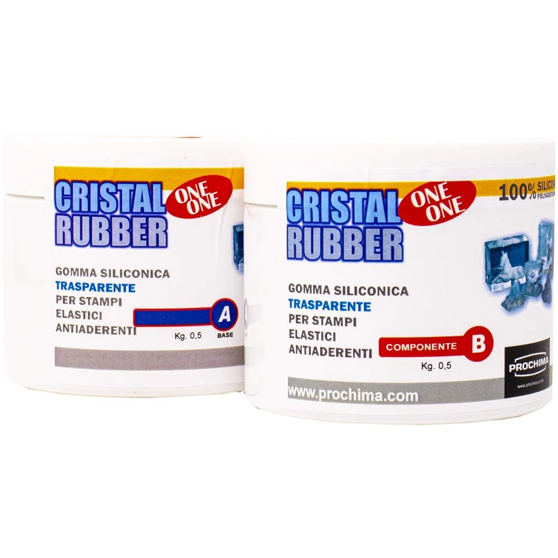 PROCHIMA GS528C1K1 Silicone Rubber Cristal Rubber1:1 A+B, Transparent, 1000 gr