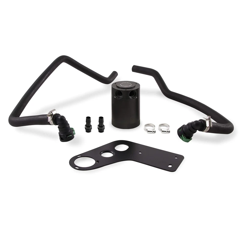 Mishimoto MMBCC-MUS8-15PBE Baffled Oil Catch Can PCV Side Compatible With Ford Mustang GT 2015+ Black