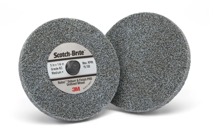 Scotch Brite Roloc Deburr and Finish PRO Unitized Wheel, 50 mm x 6.35 mm, 6C MED+