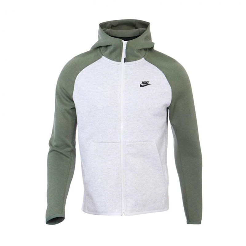 Nike Men M Nsw Tch Flc Hoodie Fz Sweatshirt - Birch Heather/Vintage Lichen/B, 3X-Large