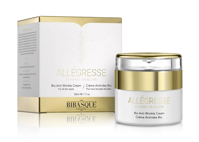 ALLÉGRESSE 24 KARAT SKINCARE Bio Anti Wrinkle Formula Skin Care Anti Aging Face Cream - With Natural Oils, Extracts, Vitamin E And Citrustem - Reveal Younger Looking Skin - 1.7 Oz