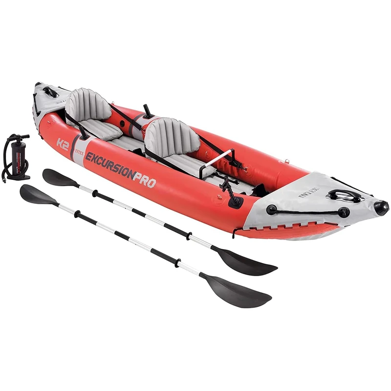 Intex Excursion Pro Kayak, Super Tough Laminate with Oars and Pump, 384x94x46cm, Multi-Coloured