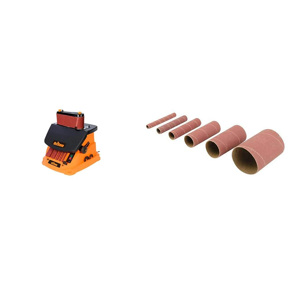 Triton 450W Oscillating Spindle & Belt Sander TSPST450 (977604) and Aluminium Oxide Sanding Sleeves 6pce TSS150G Sanding Sleeves 6pce 150G (378706)