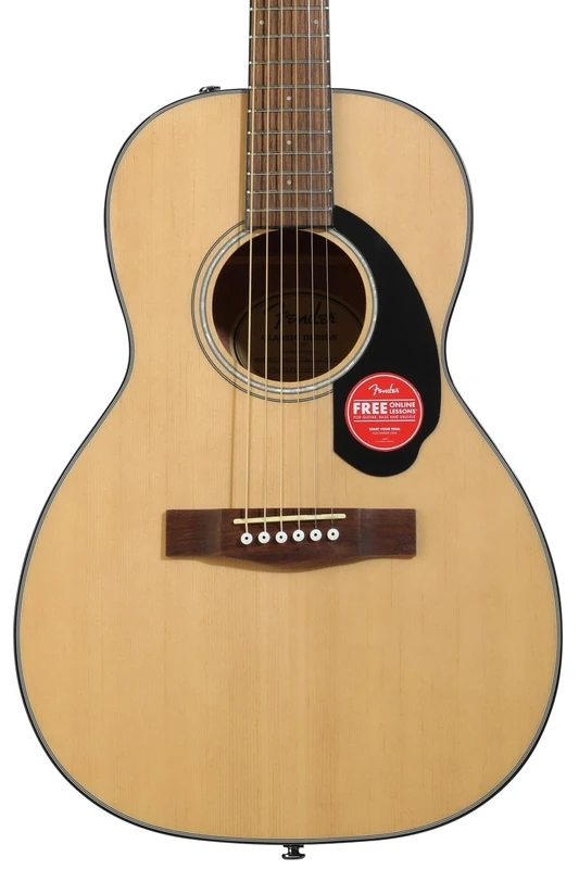 Fender CP-60S Parlor Acoustic Guitar, Walnut Fingerboard, Natural, Comes with Free Virtual Lessons