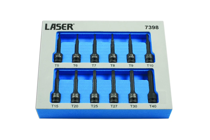 Laser 7398 Impact Star Socket Bit Set 1/4"D 12pc