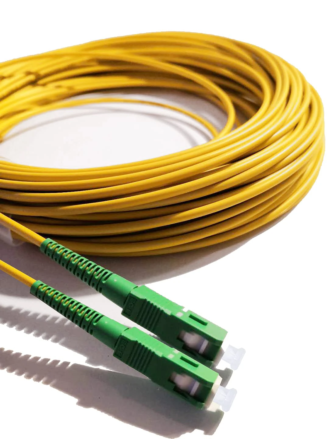 Elfcam - Fiber Optic Cable SC/APC to SC/APC Simplex singlemode 9/125, Compatible with FTTH Cables (Fibre To The Home Cables), 25M, Yellow