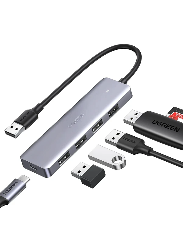 UGREEN USB 3.0 5-in-1 Hub with 5V/2.4A PD - 5Gbps Adapter