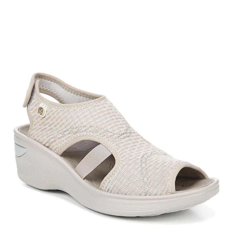 BZees Women's Dream Sandal, Beige Sheer Fishnet, 6 UK