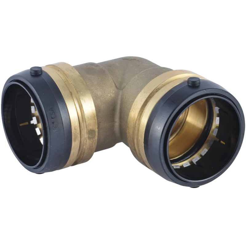 Sharkbite 2 Inch 90 Degree Elbow, Push to Connect Brass Plumbing Fitting, Copper, PEX Pipe, Copper, CPVC, PE-RT, HDPE, UXL0254