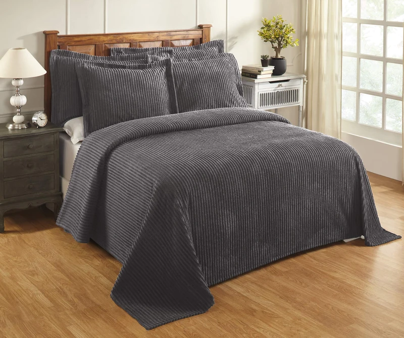 Better Trends, Cotton, Gray, Queen Bedspread
