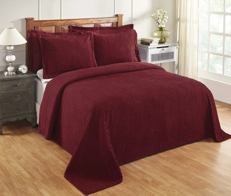 Better Trends, Cotton, Burgundy, Twin Bedspread