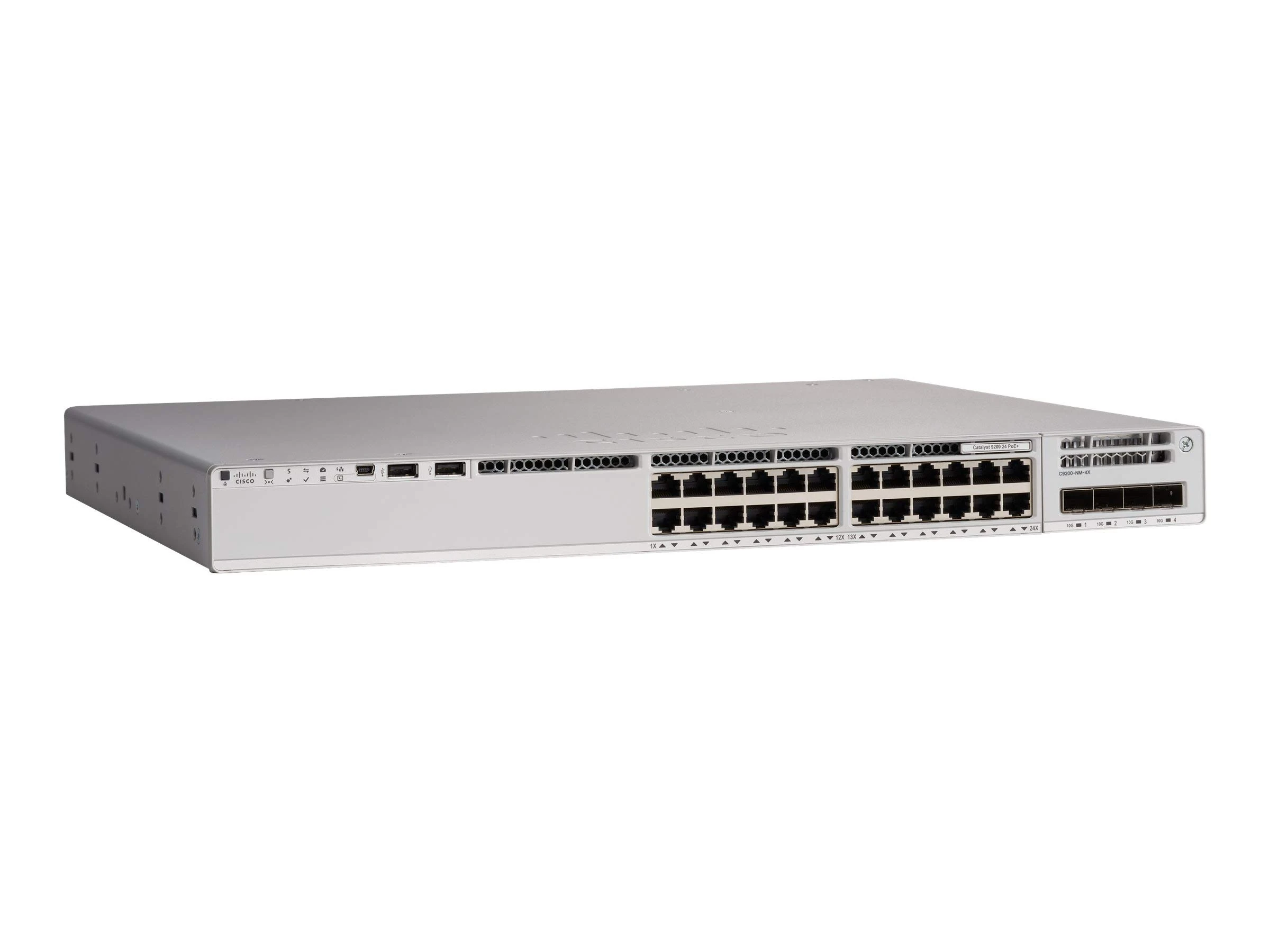 CISCO Catalyst 9200 C9200L-24P-4G Layer 3 Switch - 24 X Gigabit Ethernet Network, 4 X Gigabit Ethernet Uplink - Manageable - Twisted Pair, Optical Fiber - Modular - 3 Layer Supported