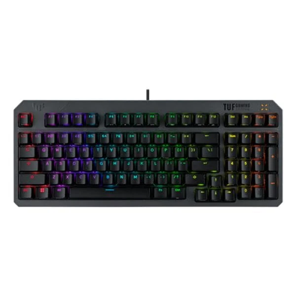 ASUS TUF Gaming K3 Gen II - Compact 98-Key Keyboard, Optical-Mechanical RGB Red Switches, Shock Absorbing Foam, IP57, Detachable Top Plate and Aura Sync - Spanish QWERTY Keyboard