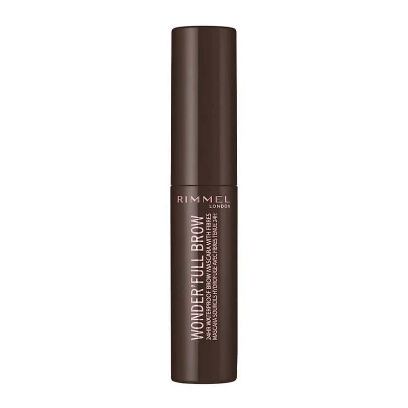 Rimmel London Wonderâ€™Full Brow 24HR Waterproof Brow Gel, with Fibres for Plump Thick Brows, Dark, 4.5 ml (Pack of 1)