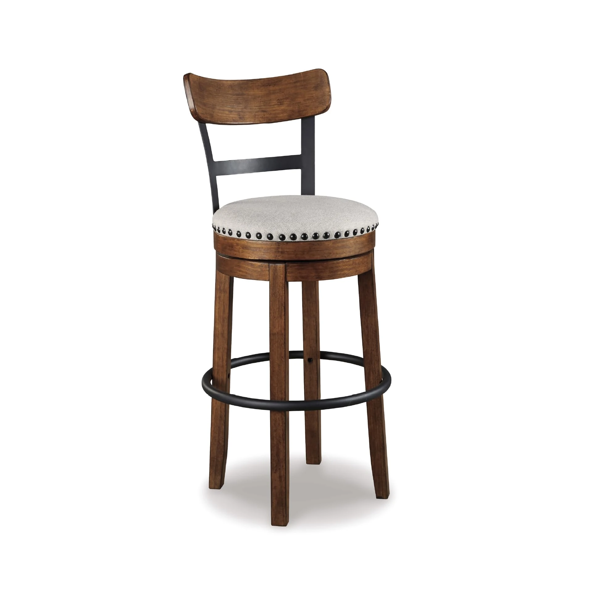 Ashley Furniture Signature Design - Valebeck Tall Upholstered Swivel Barstool - Casual Style - Light Brown