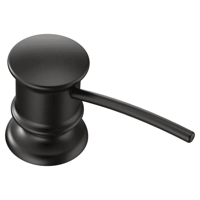 Moen 3944BL Deck Mounted Kitchen Soap Dispenser with Above The Sink Refillable Bottle, Matte Black