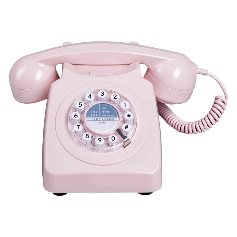 Wild Wood Retro 746 Telephone | Dusky Pink | Uses Standard Phone Socket - Image 1