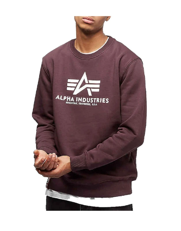 ALPHA INDUSTRIES Men's Basic Sweater Sports Hoodie, deep maroon, 3XL