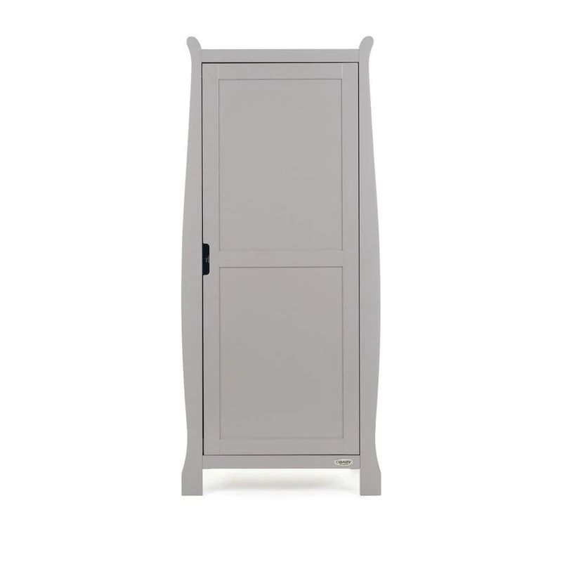 Obaby Stamford Sleigh Single Wardrobe - Warm Grey - Image 1