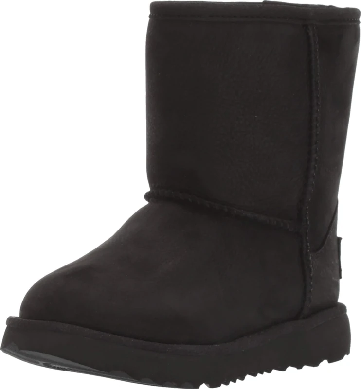 UGG Kid's T Classic Weather Short Fashion Boot, Black, 5 Child UK