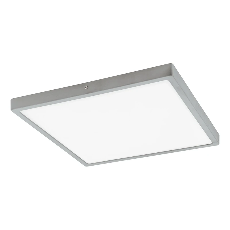 EGLO Fueva 1 LED Ceiling Light, 1-Bulb Ceiling Light, Material: Aluminium, Plastic, Colour: Silver, White, Length: 40 x 40 cm, Warm White