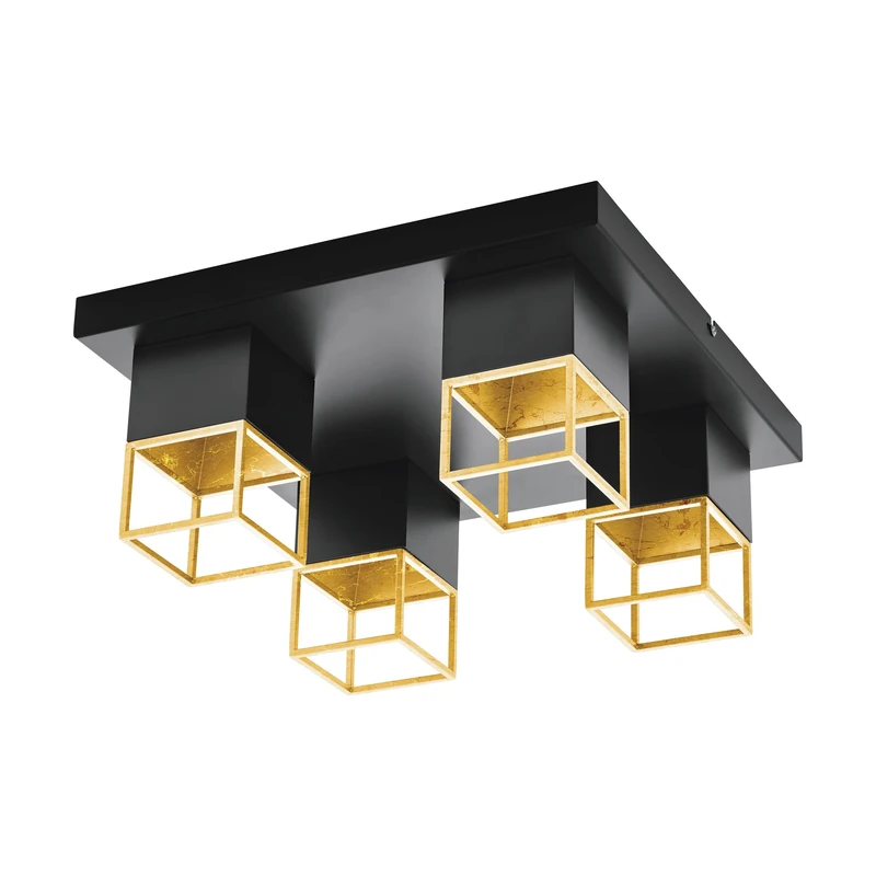 EGLO ceiling light Montebaldo, 4-Light Vintage Industrial Ceiling Lamp