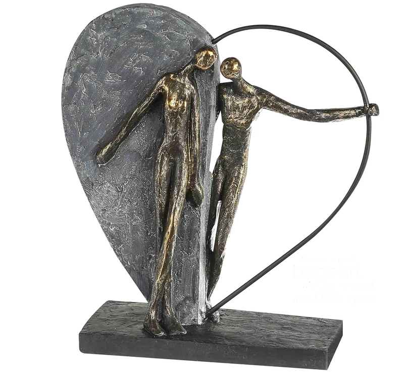 Casablanca - Heartbeat sculpture - poly/metal - grey - (H x W x D) 31 x 8 x 10 cm