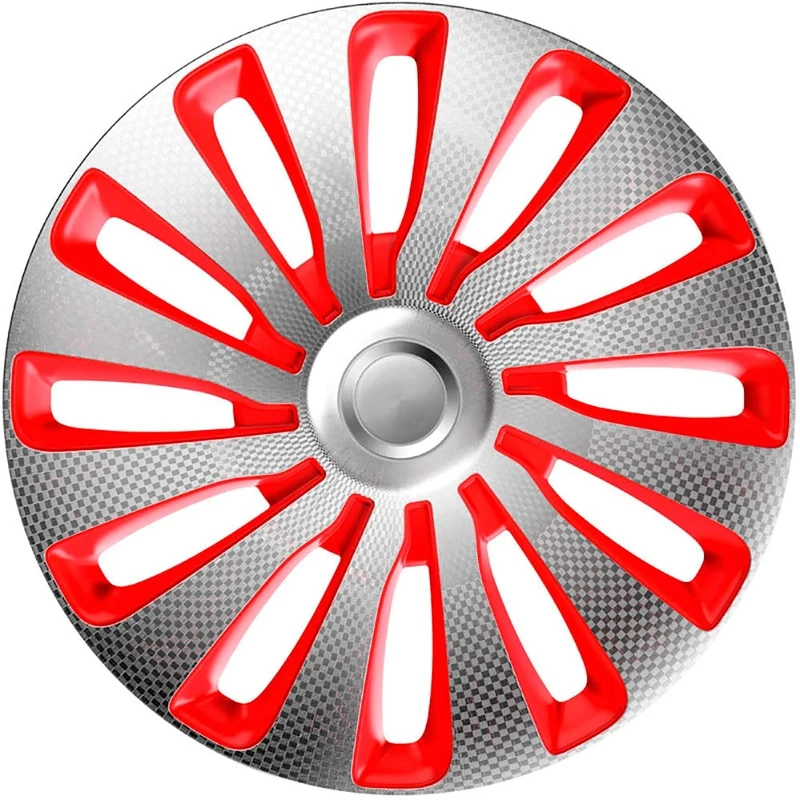 J-Tec Set wheel covers Sepang 17-inch silver/red/carbon-look