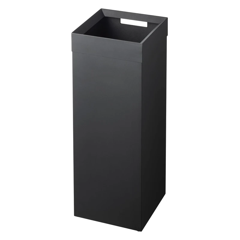 YAMAZAKI 4489 TOWER Tall Trash Can, black, Steel, Minimalist, 22.5 x 22.5 x 60 cm