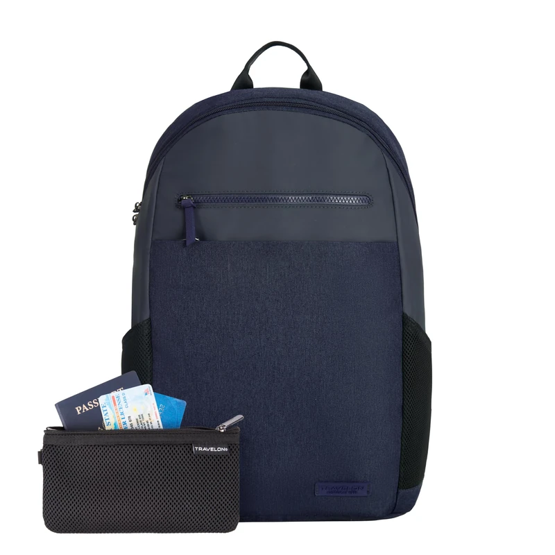 Travelon: Anti-Theft Metro Backpack, Navy, 11.75 x 17.5 x 5, Anti-theft Metro Backpack