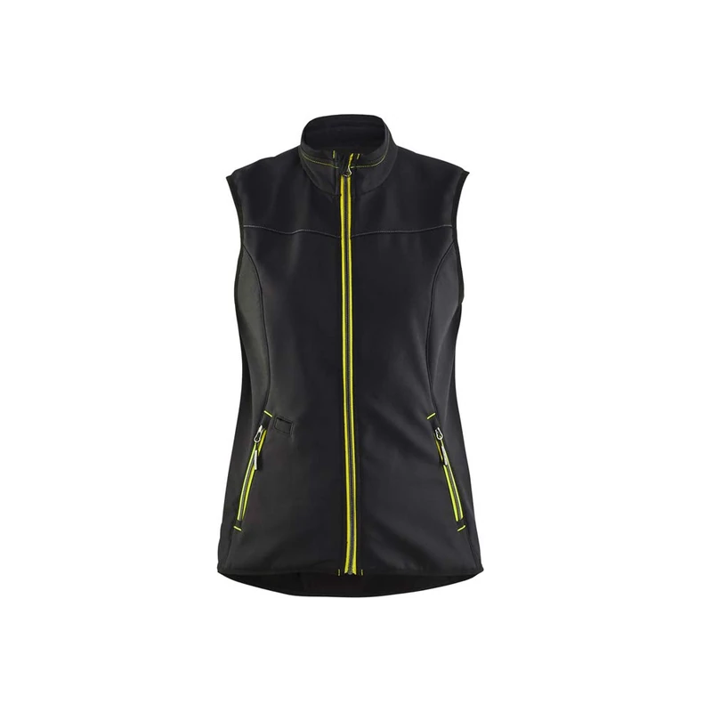 Blaklader 385125169933XS Ladies Softshell Gilet, Black/Yellow, Size XS