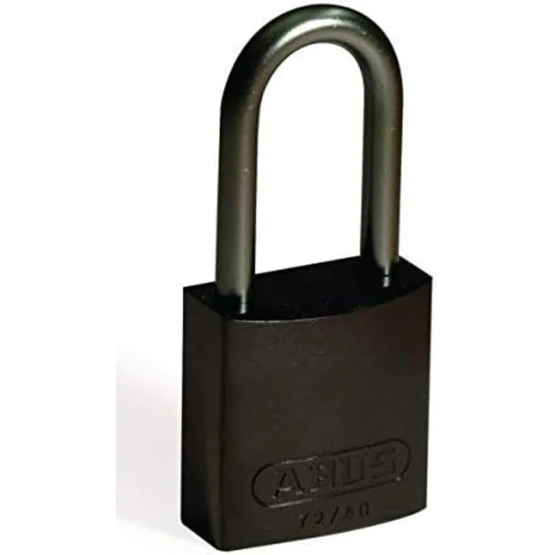 Aluminum Padlock with Aluminum Shackle, 40mm x 89mm x 19mm, Black, Pack of 6