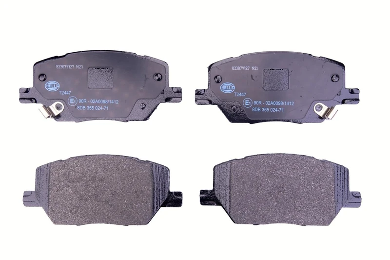 HELLA 8DB 355 024-711 Brake pad set - with acoustic wear warning - T2447 - for e.g. FIAT / JEEP - Image 1