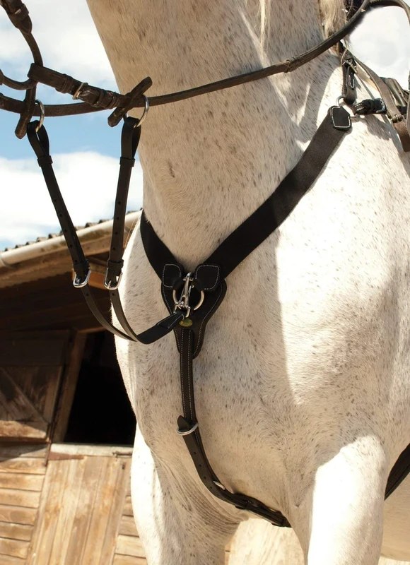 Rhinegold V-Check Elasticated Breastplate-Full-Black