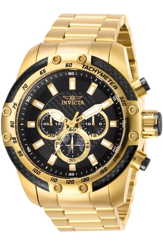 Invicta Speedway 28658 Men's Watch - Waterproof - Analogue - Quartz Movement - stainless steel with black dial - 50mm