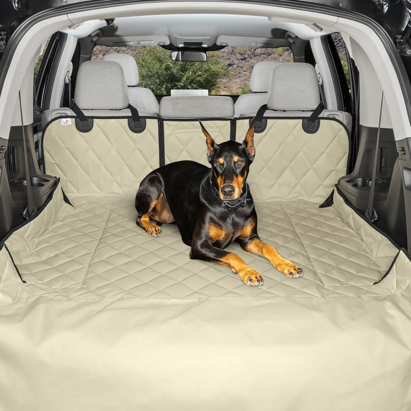 4Knines SUV Cargo Liner for Fold Down Seats - 60/40 Split and Armrest Pass-Through Compatible - USA Based Company (Large, Tan)