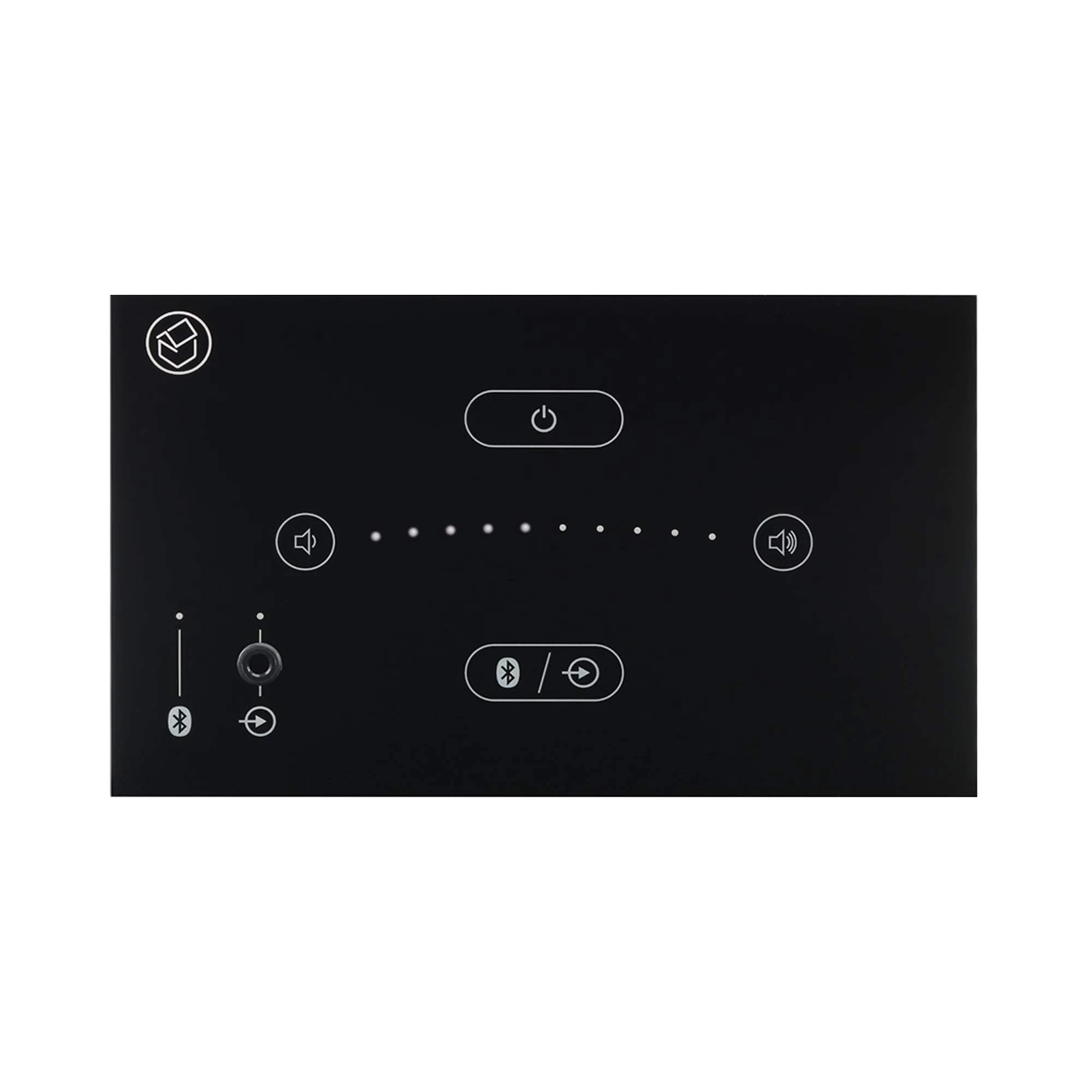 Systemline E50 Wall Mounted Bluetooth Amplifier Touch Screen Panel with Gesture Control, Stereo Wireless Audio System Kit, TV & Aux Inputs, Easy Installation, Gloss Black Finish